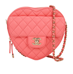 Large Heart Bag, Lambskin, Pink, AT21NH72, DB/E, 3*